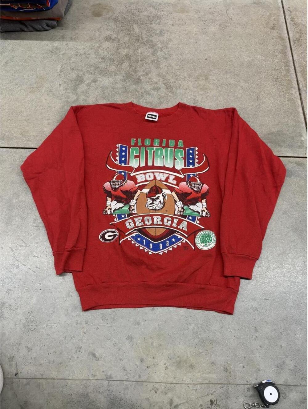 vintage university of georgia florida citrus made in usa red collegiate crewneck
